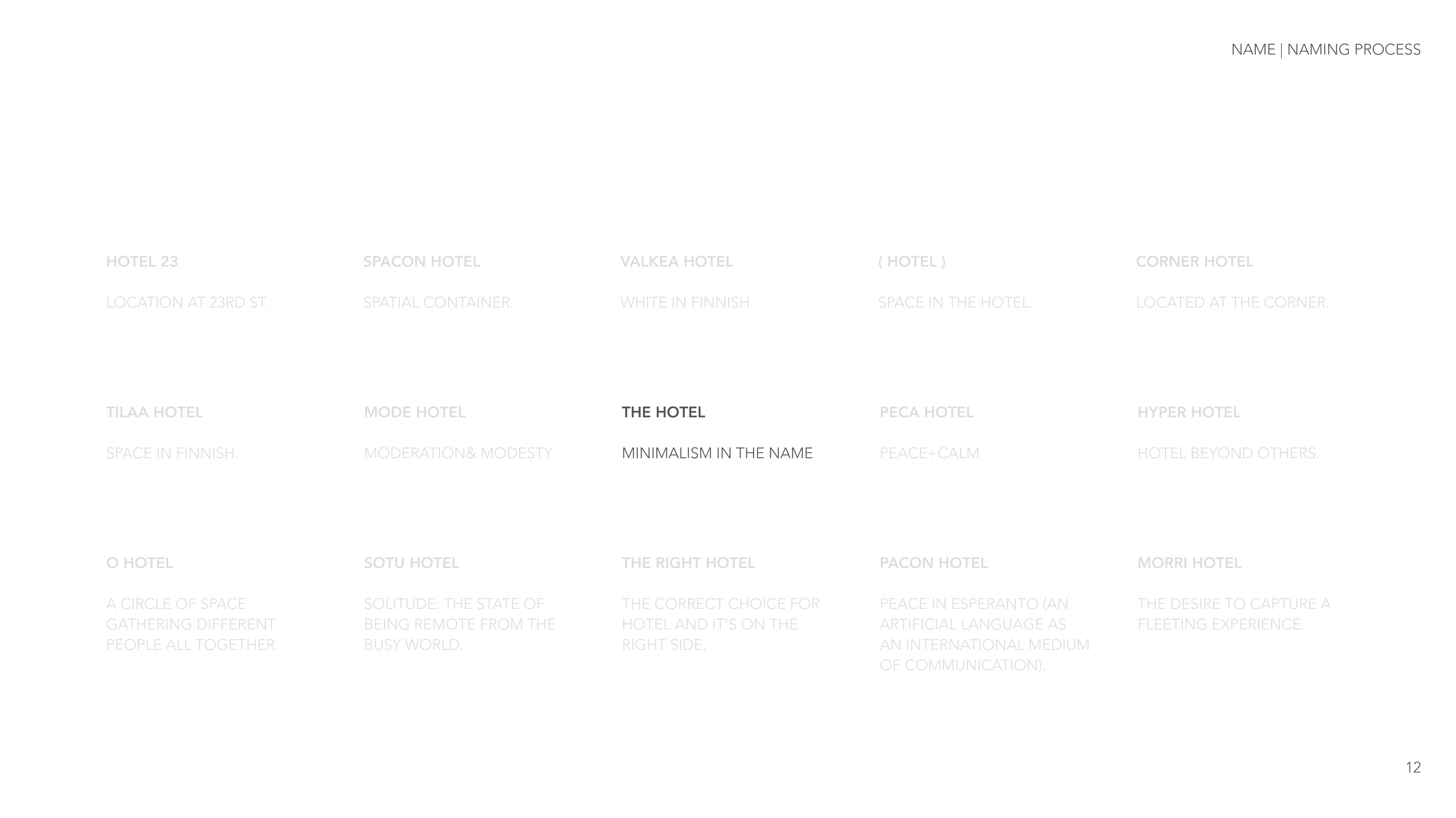 THE Hotel project artifact 1